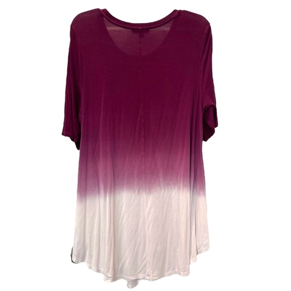 Lane Bryant Purple/White Ombre Short Sleeve Tunic Top Size 14/16 - Picture 2 of 3